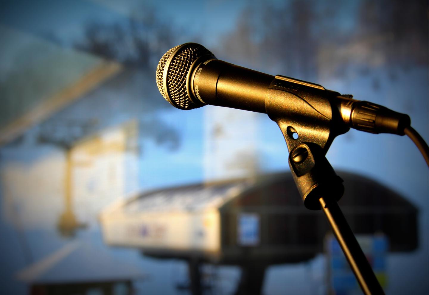 close up of microphone