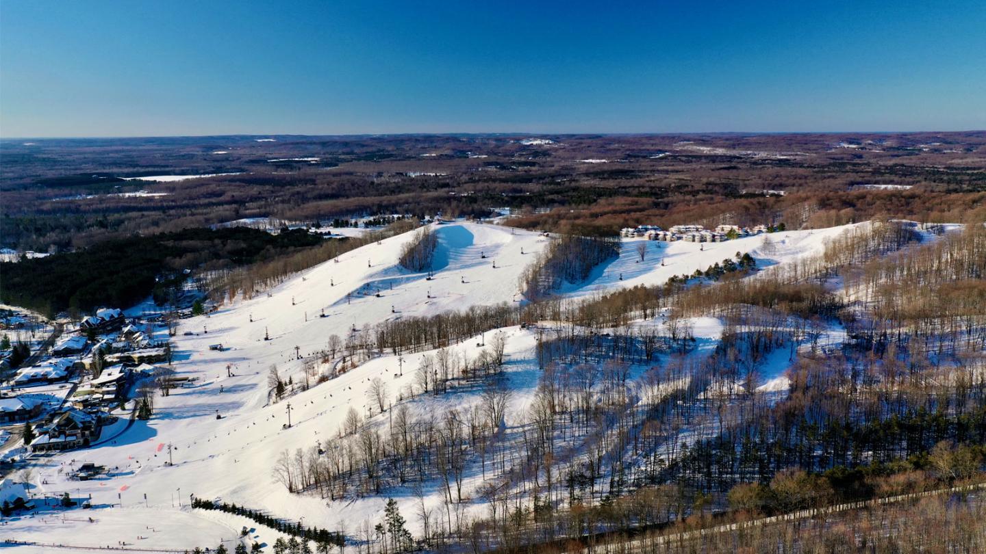 Snow covered slopes at Crystal Mountain