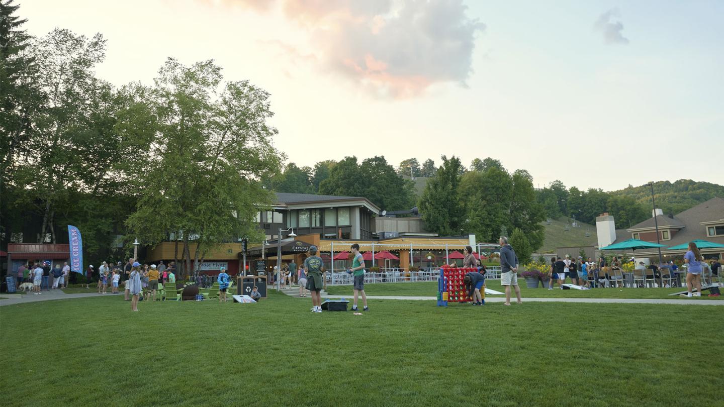 Families at Barr Park in the summer
