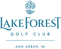 Lake Forest Golf Club logo with tree illustration