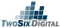 TwoSix Digital logo with gradient blue squares.