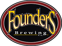 Founders Brewing Co. logo with black background and red border.