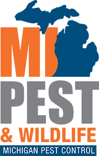 MI Pest &amp; Wildlife logo with Michigan map silhouette.