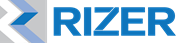 Logo with blue arrow and the word "Rizer."
