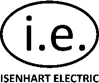 Logo with "i.e." inside an oval, below reads "Isenhart Electric."