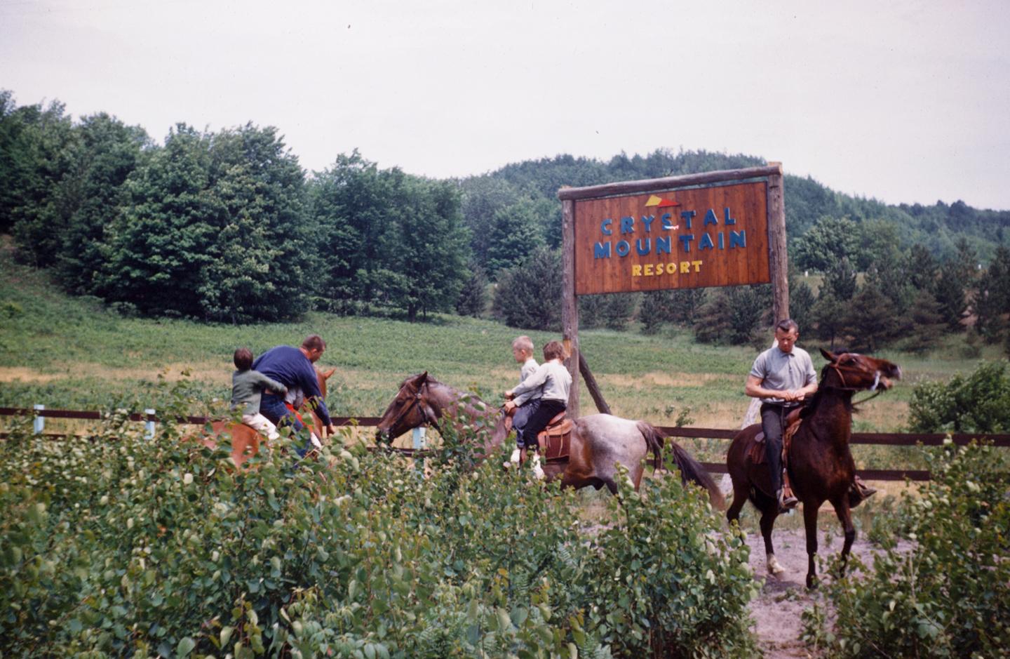 Horseback riding, around 1962