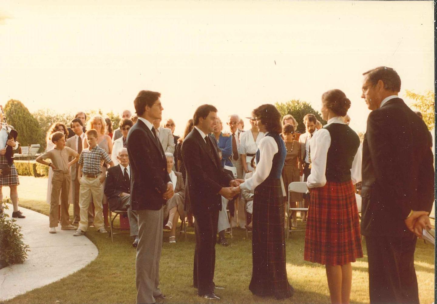 Jim and Chris exchange vows in California, May 29, 1983