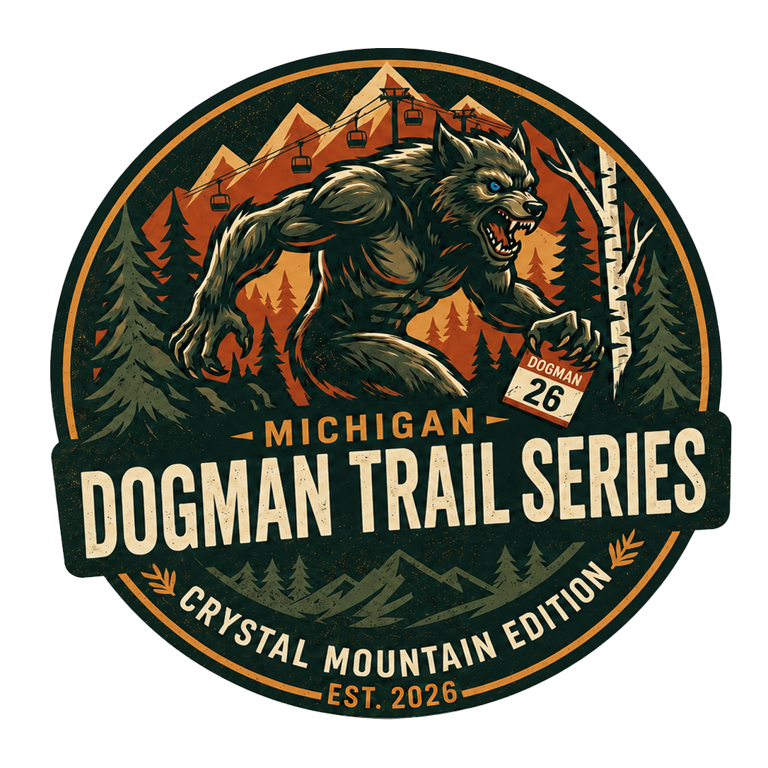 Logo of a werewolf holding a calendar, with mountains and trees in the background.