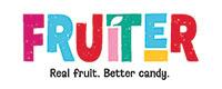 Colorful "FRUITER" logo with tagline "Real fruit. Better candy."